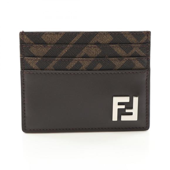 Fendi Canvas FF Leather Black Brown Case - Picture 1 of 5